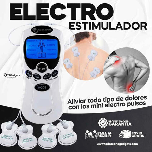 ELECTRO ESTIMULADOR MUSCULAR CON 8 CABEZALES