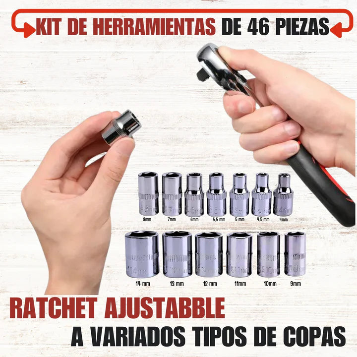 KIT DE HERRAMIENTAS DE 46 PIEZAS