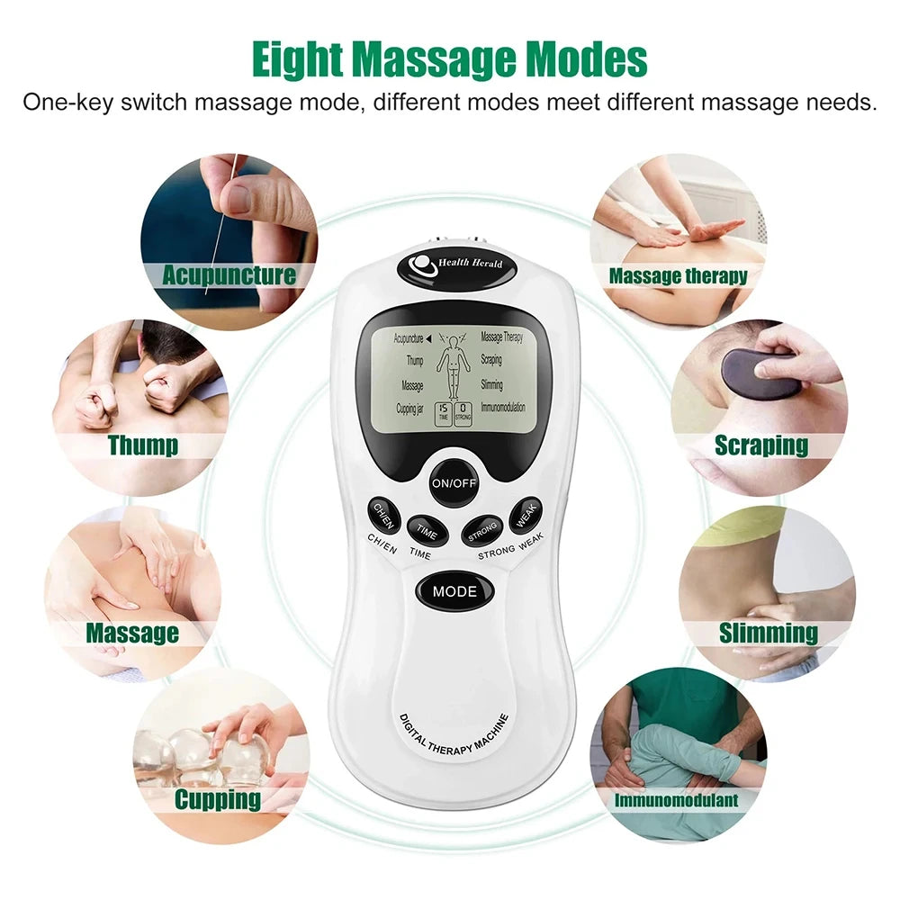ELECTRO ESTIMULADOR MUSCULAR CON 8 CABEZALES
