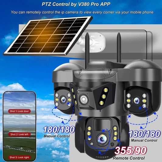 CÁMARA TRIPLE LENTE CON PANEL SOLAR