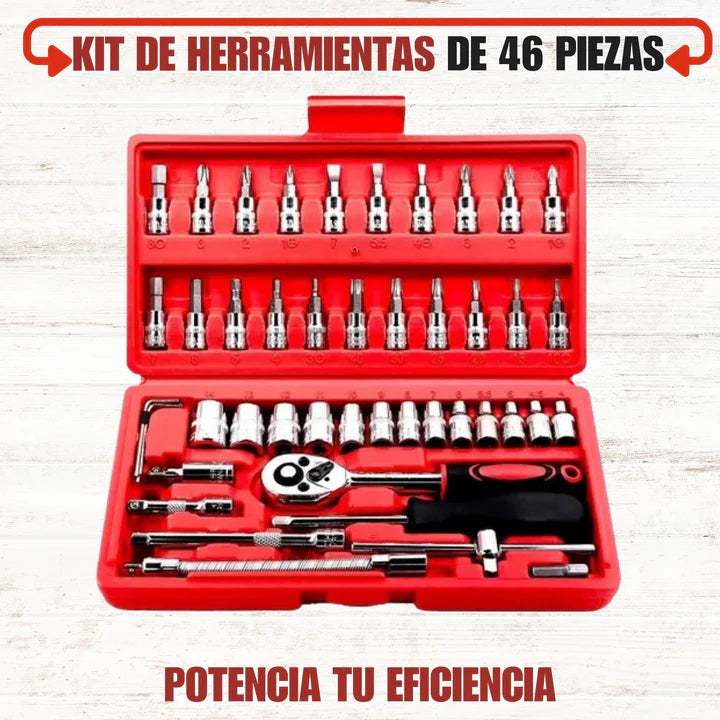 KIT DE HERRAMIENTAS DE 46 PIEZAS