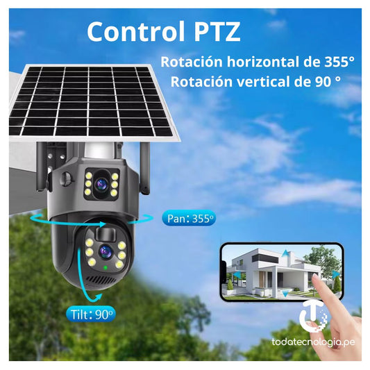 CÁMARA DOBLE LENTE CON PANEL SOLAR