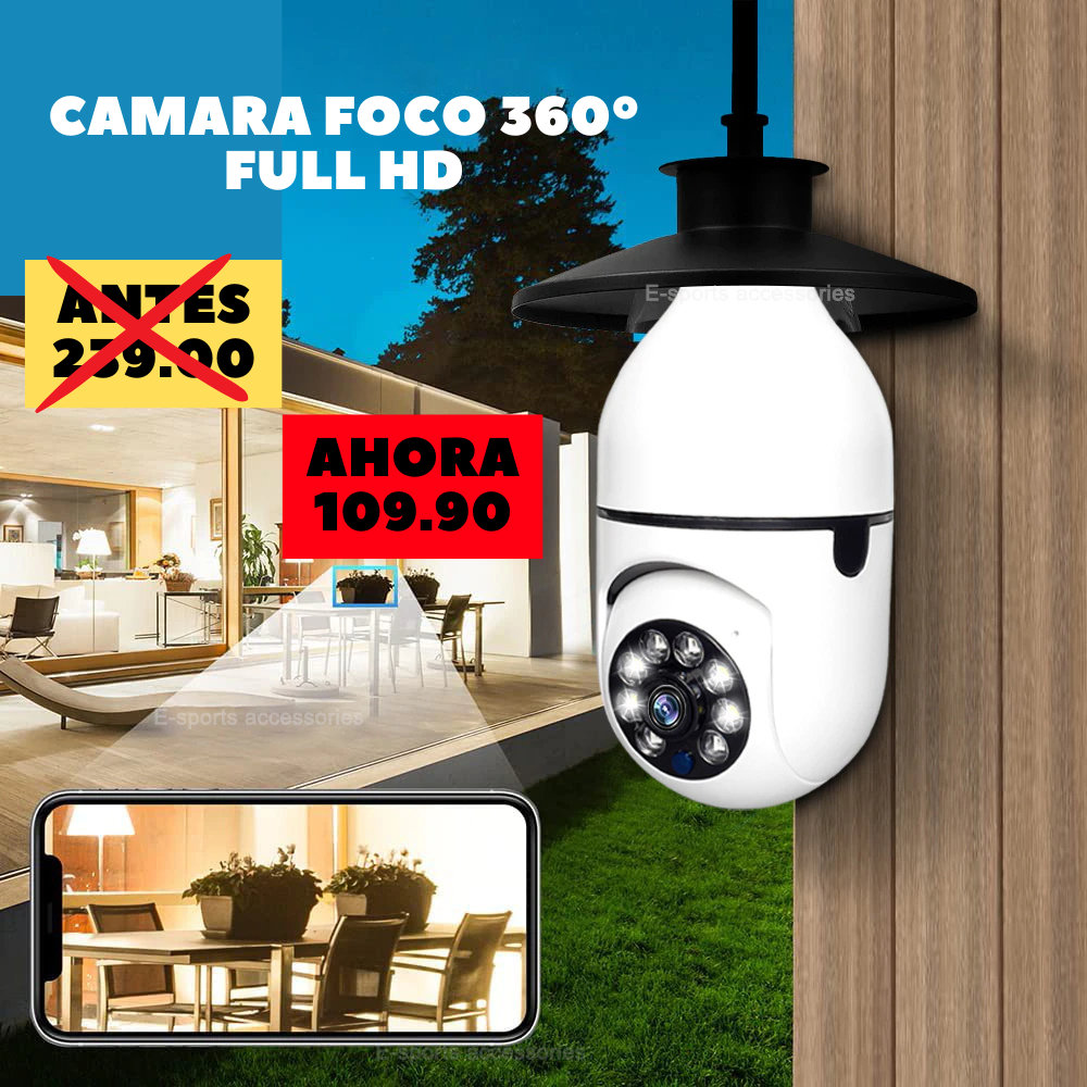Foco Cámara de Vigilancia Espía 360° VRCAM Full View – Compras Bling  Guatemala