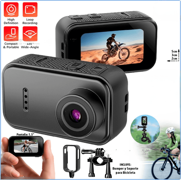 Mini Cámara Deportiva FULL HD