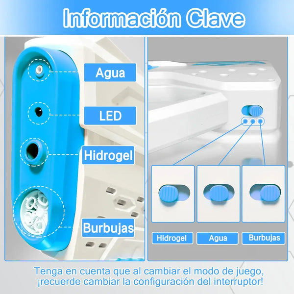 PISTOLA 3 EN 1 AGUA-HIDROGEL Y BURBUJAS