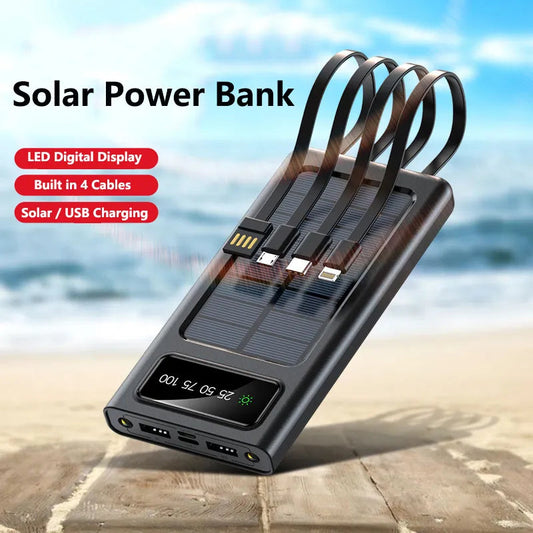 CARGADOR PORTATIL 4 EN 1 CON PANEL SOLAR