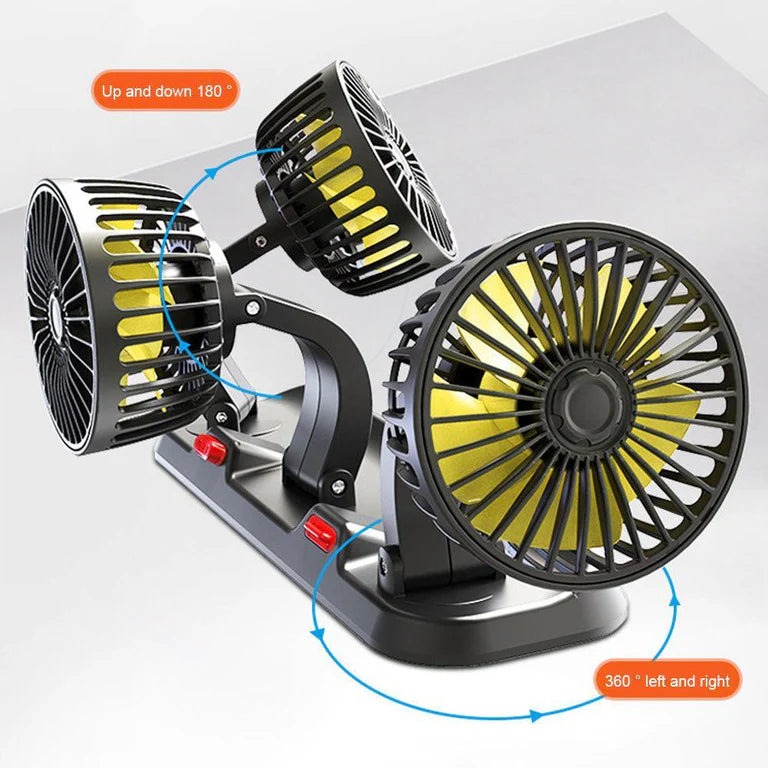 VENTILADOR TRIPLE CABEZAL 360° PARA AUTO