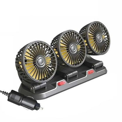 VENTILADOR TRIPLE CABEZAL 360° PARA AUTO