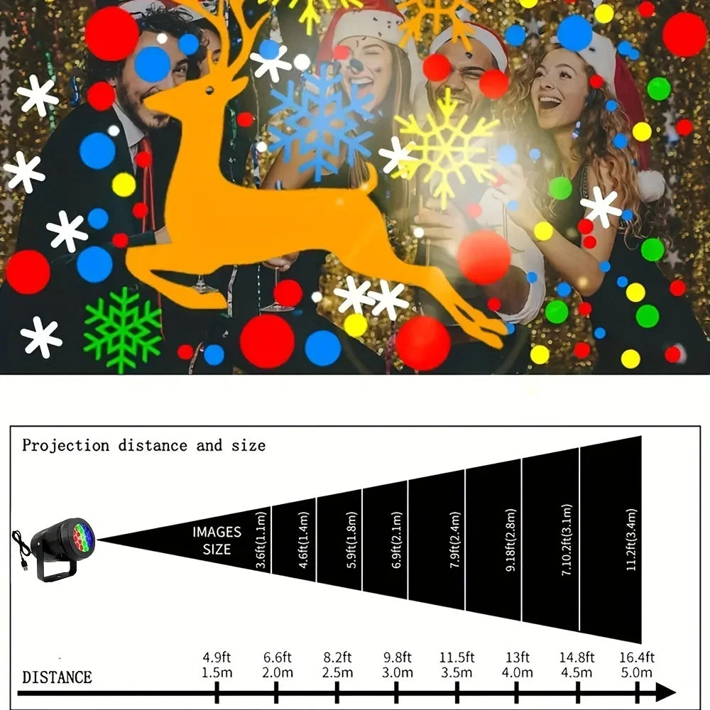 PROYECTOR NAVIDEÑO + 4 DISCOS INTERCAMBIABLES